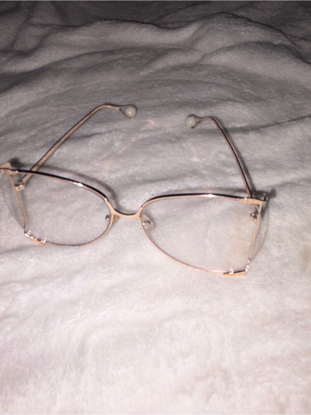 Gold Cat-Eye Metal Frame Women's Glasses